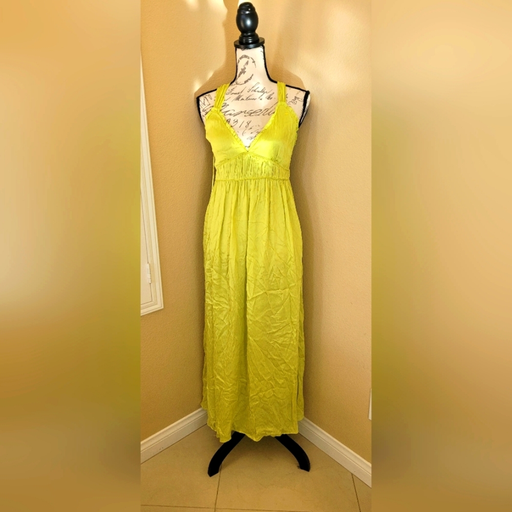 Zara satin effect cross back strap midi dress